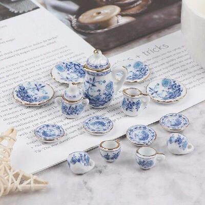 1Set 1/12 Dollhouse Miniature Accessories Mini Ceramics Tea
