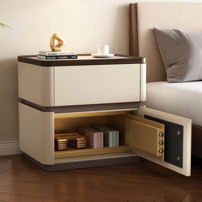 卧室实木牀头柜保险箱一体家用现代轻奢高级感2026热卖小型保险柜