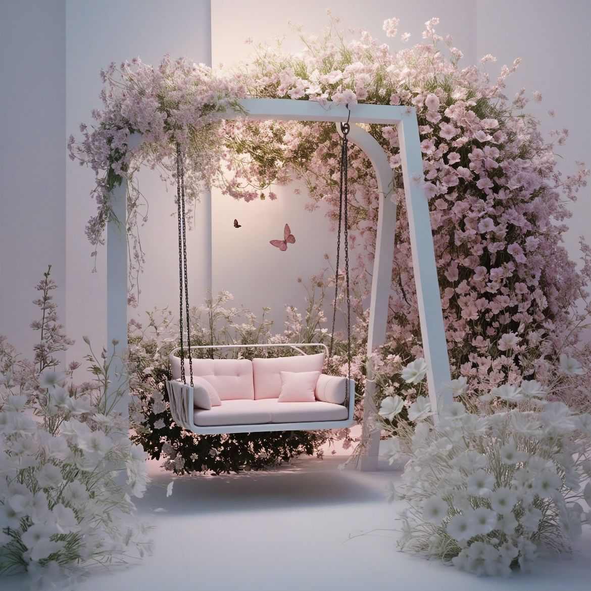 莫奈花园仿真花造景新婚户外婚礼瀑布花背景墙拱门装饰花莫奈之窗图片