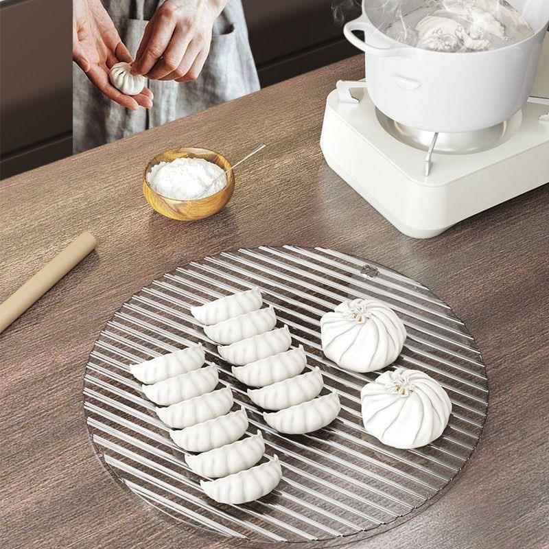 饺子帘简约包饺子盘子放饺子托盘家用厨房饺子垫放置盘圆形不沾面