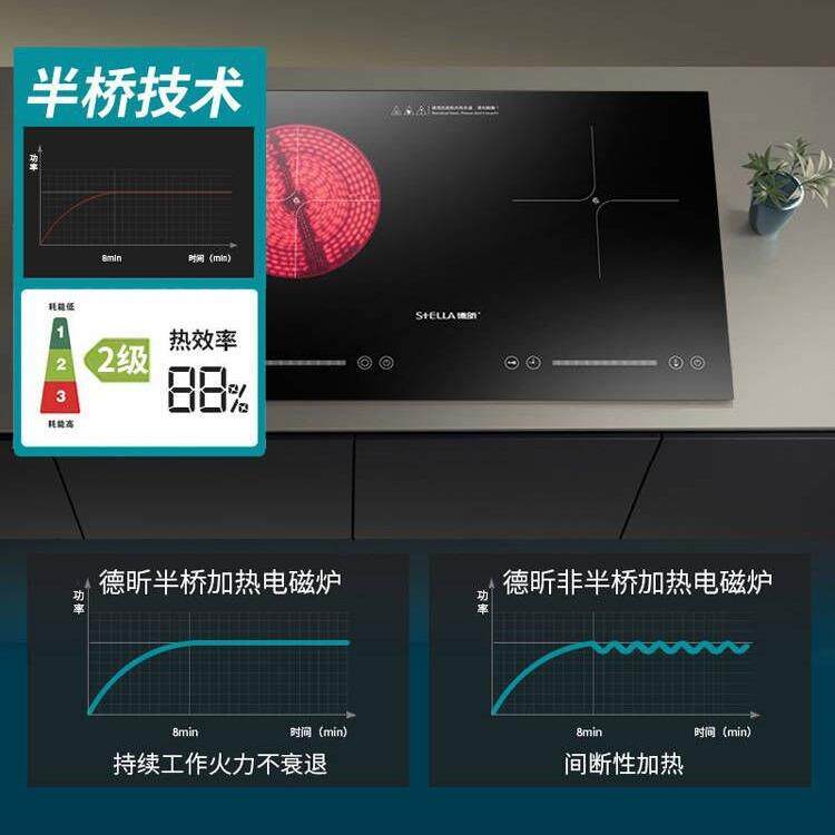 德昕电灶具电器家用双灶电陶炉嵌入式电磁炉双炉镶嵌大功率爆炒炉