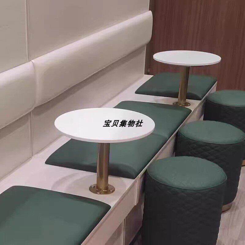 网红款壁装小圆桌奶茶饮品店蛋糕店咖啡厅靠墙壁挂桌卡座木桌子