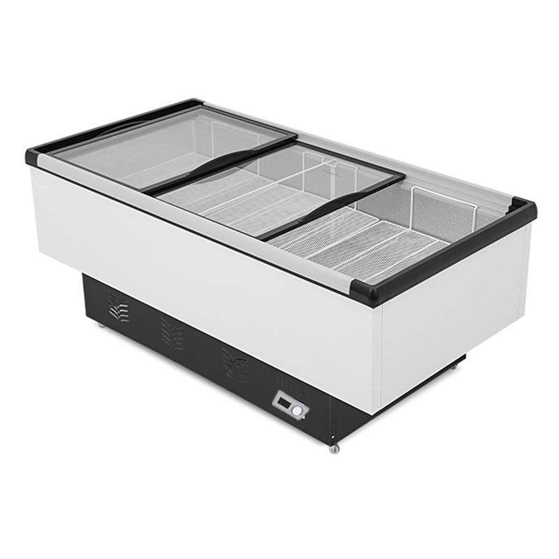 冰柜大容量商用展示柜卧式岛柜冷藏冷冻柜透明玻璃门保鲜柜冷柜