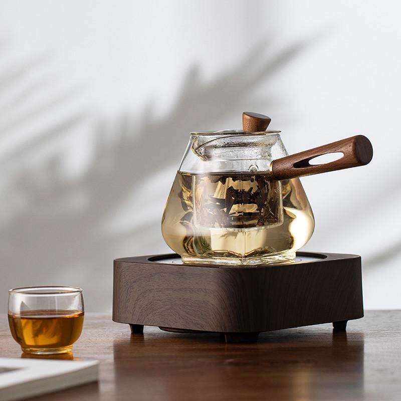 xyt锤纹加厚侧把玻璃泡茶壶耐高温明火煮茶器过滤黑茶陈皮电陶炉