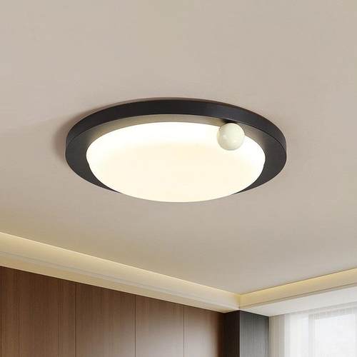 意式极简卧室吸顶灯温馨浪漫黑色简约现代创意儿童房led护眼灯具