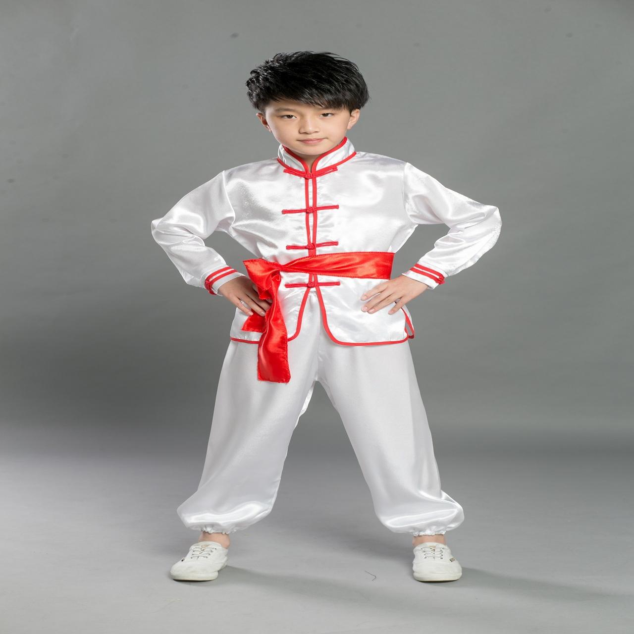 中小学生武术服秧歌服腰鼓打鼓服装舞龙舞狮表演服男女太极演出服