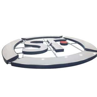 订做楼顶广告牌大型发光穿孔字铝板外露灯珠冲孔字玻璃打孔点阵字