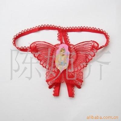 Sexy lingerie womens open crotch panties big butterfly