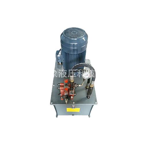 液压系统液压泵站7.5KW立十五通径手动一连手溢齿轮泵100L液压站