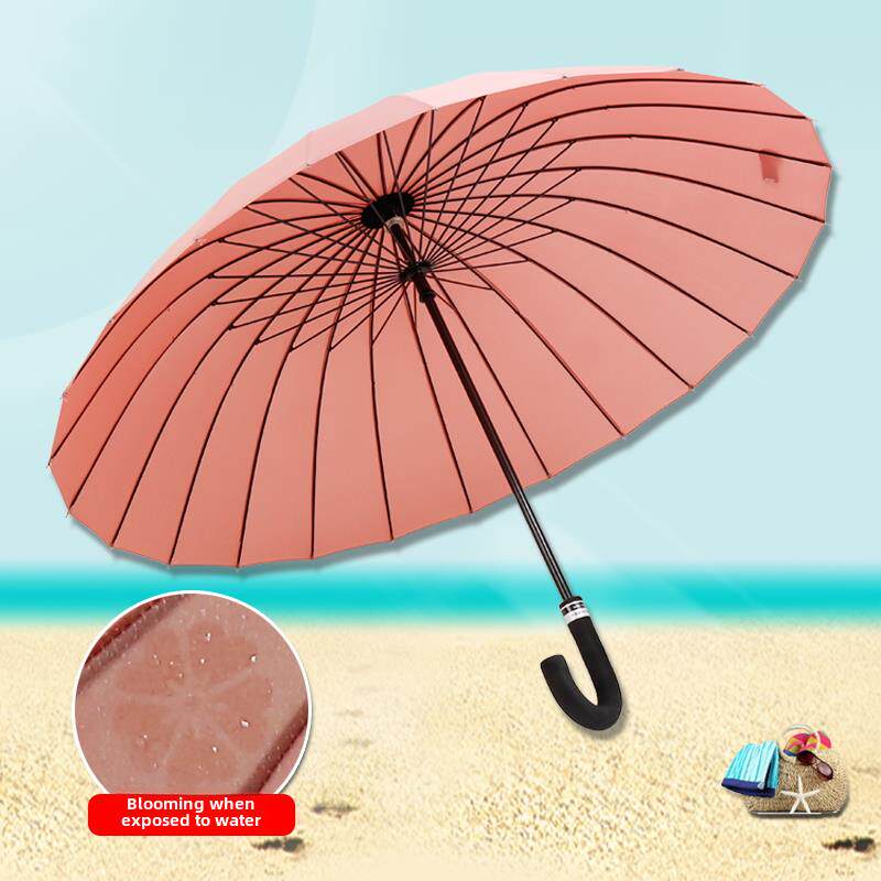 Mabu日本24骨创意长柄伞，遇水超大开花，女式长伞，增强抗风双层