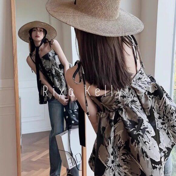Rixo Kelly碎花蝴蝶结设计感百搭吊带背心女气质高级感休闲小上衣