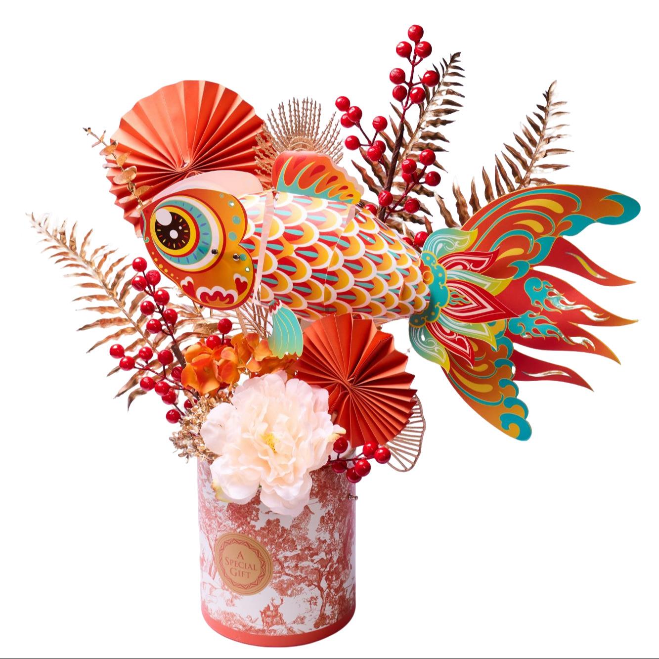 马年鳌头年宵花福桶儿童创意Diy插花手工新年摆件喜庆春节装饰