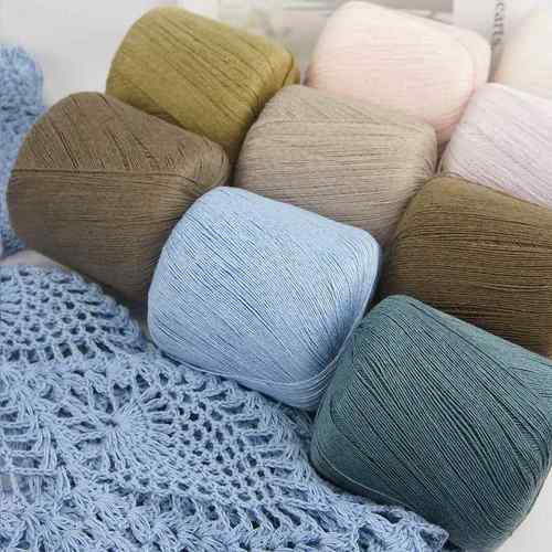 filofilu春夏纯亚麻线手工蕾丝钩针线中细披肩开衫吸汗透气毛线材