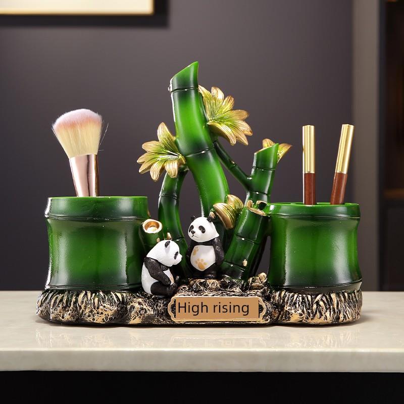 节节高升竹子笔筒流沙画摆件高级感桌面办公室送老师领导实用礼物