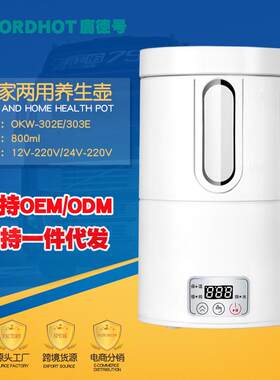 鹿德号车家两用养生壶车载烧水壶800ml车载家用养生炖煮杯便携