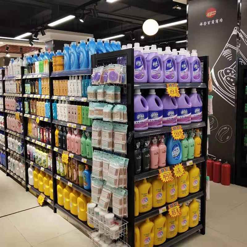【源头厂货架OCF】百货展示架双面可带级端柜架商用货灯光一体