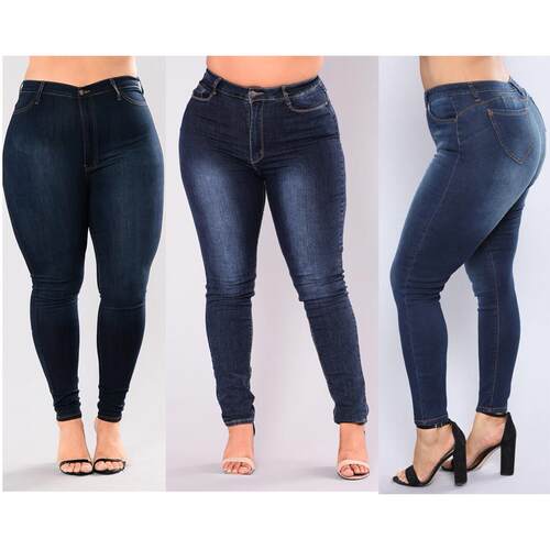 fat women plus size jeans for ladies denim pants大尺码牛仔裤