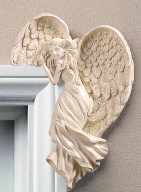 跨境新款救赎天使门框挂饰欧式觉醒天使翅膀相框画框树脂装饰挂件