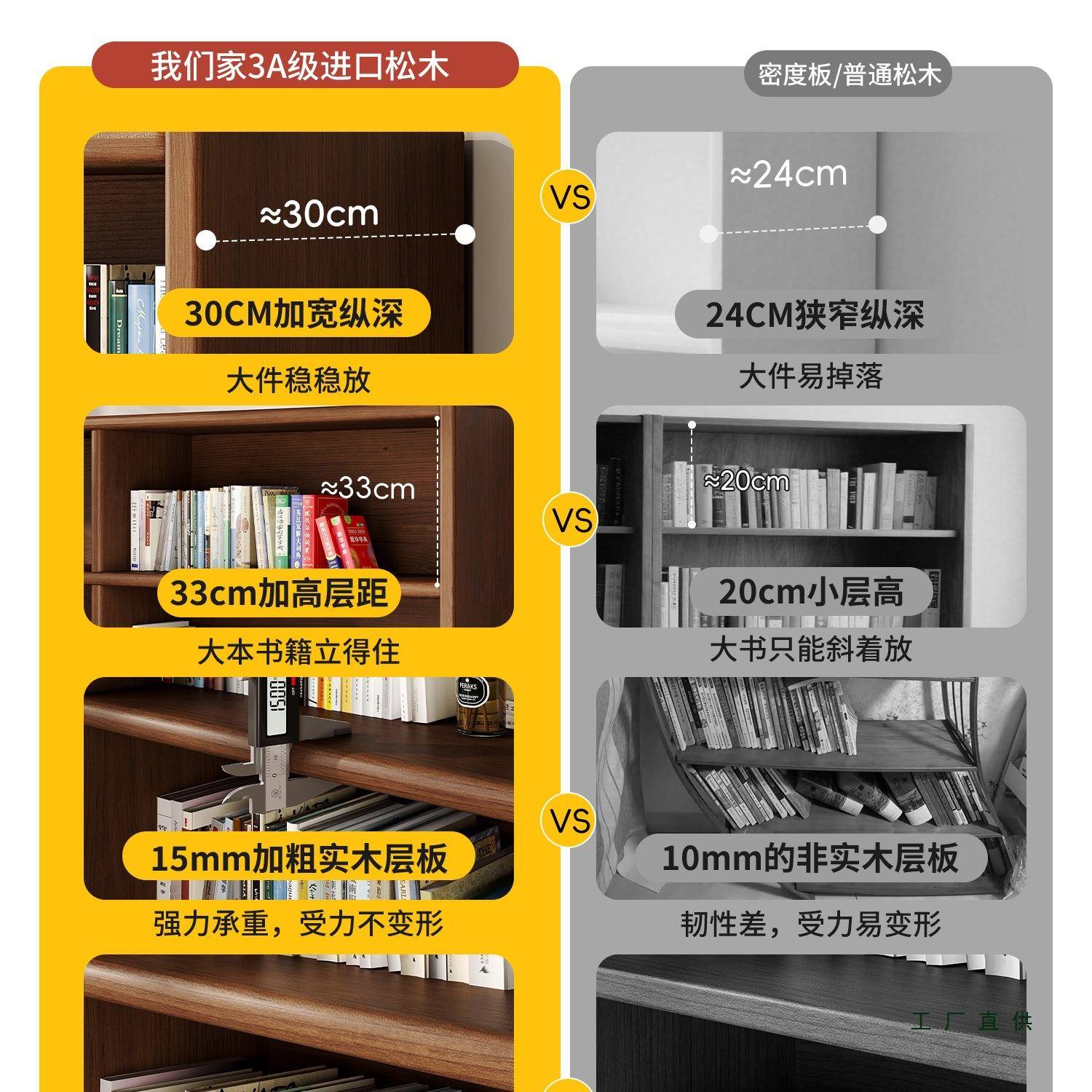 实木书子架置物落地F997S8T9儿童家用收纳储物柜格展示矮书架柜子