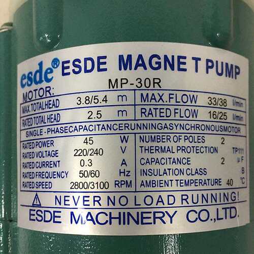 esde MP-30RM电镀循环泵45W磁力泵海水泵220V耐酸碱微型泵MD-30R