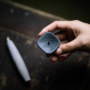 手工铸铁烛台黑铁烛台高泽蜡烛台日式茶道茶艺配件和风室内摆件