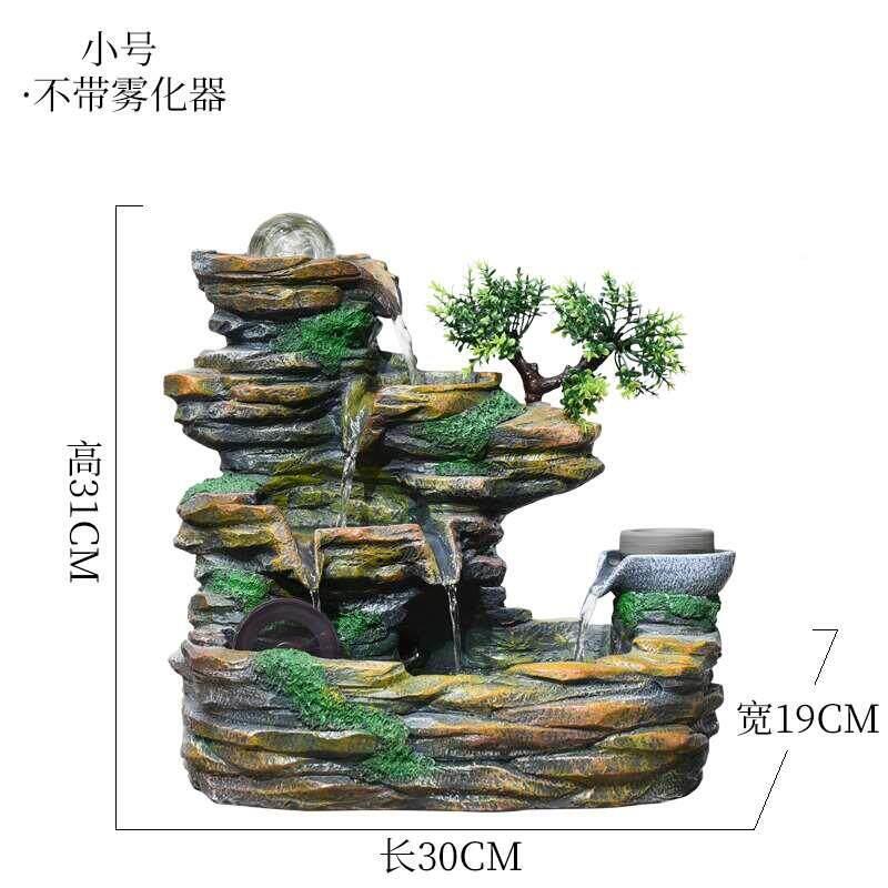 假山流水景H17023喷泉摆件水客厅玄关山造桌面循环水小桥上水石风