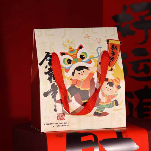 2026新款年货礼品袋太妃糖牛轧糖果袋雪花酥包装盒烘焙点心包装盒