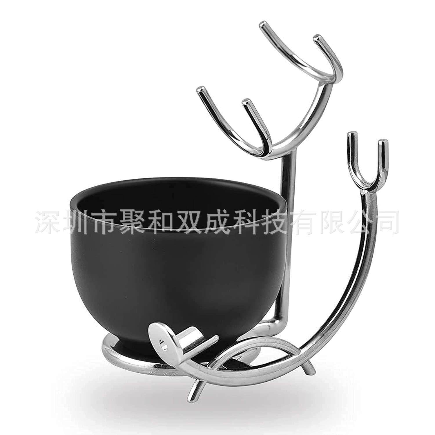 胡须护理套装皂碗挂架毛刷面部护理男士刮胡工具剃须3件装新款