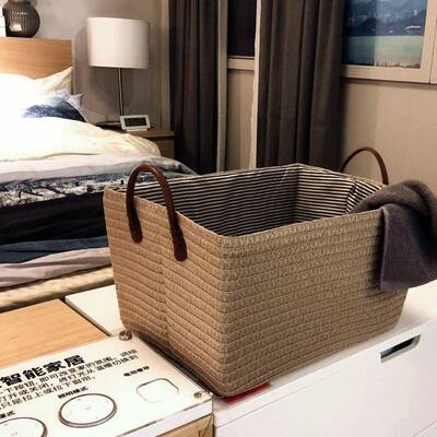 Manual Woven Storage Basket Handmade Laundry Wicker Basket