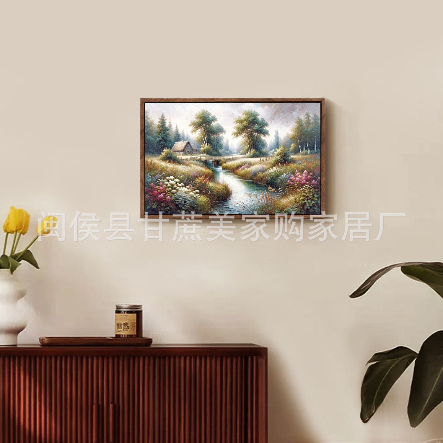 美式乡村油画框画家居装饰客厅玄关卧室送礼厂家直供