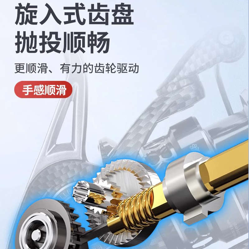 德岛HK四代碳纤维纺车轮路亚斜口浅线杯远投防海水镁合金主体渔轮