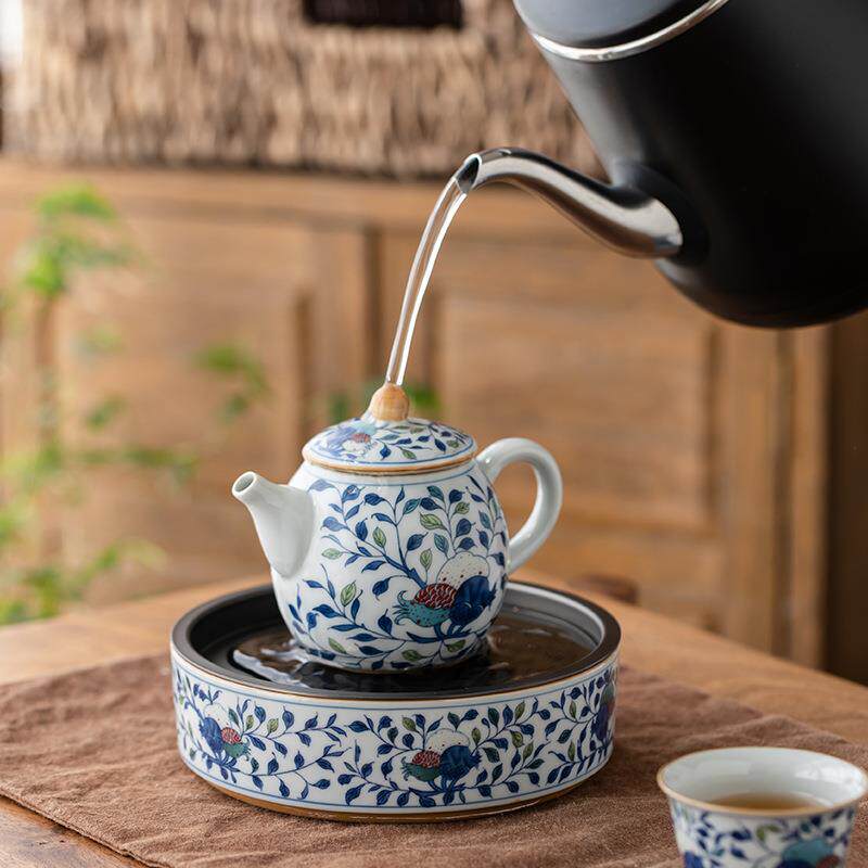 5L匠双层F87J98MM带盖壶承托盘养壶盘陶承瓷储A水小万茶盘茶台干