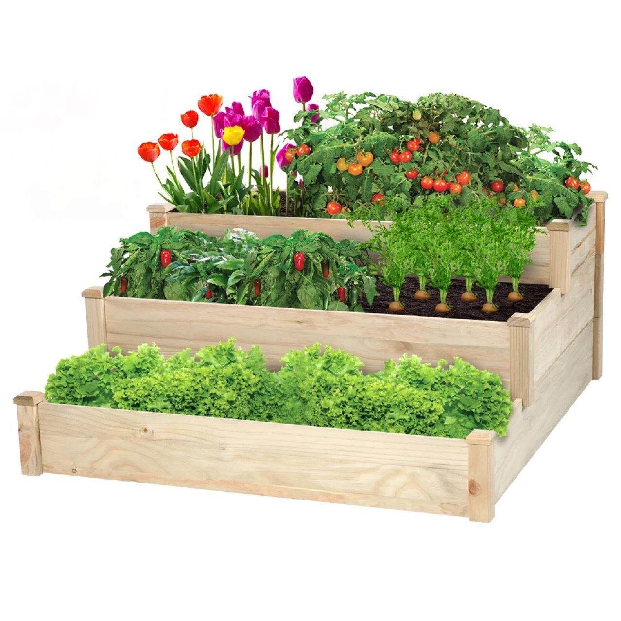 户外庭院花箱带三层长方形阶梯拼接地面式种植箱种菜植物花