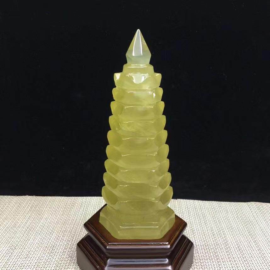 热卖款现货天然黄水晶文昌塔摆件塔 水晶塔家居办公室摆件装饰