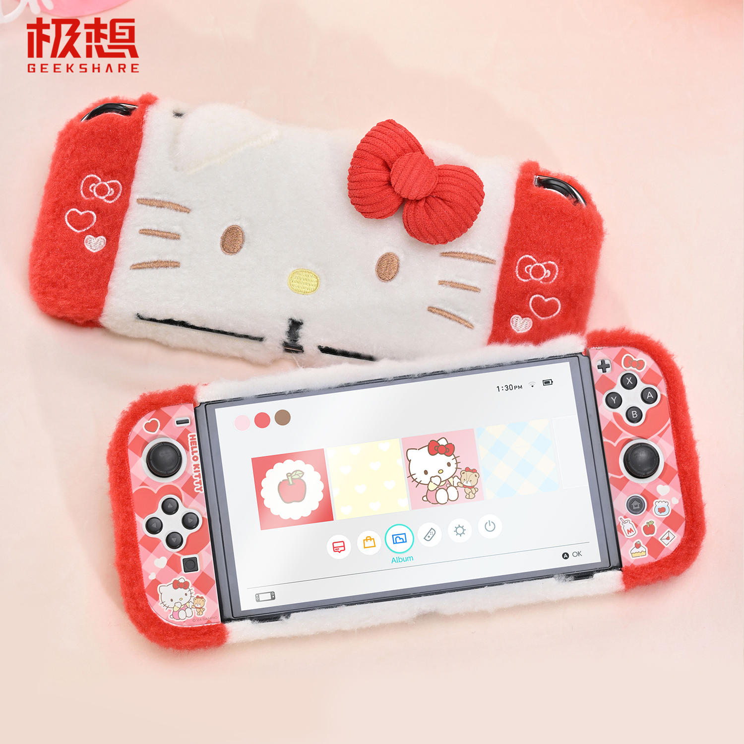 极想任天堂Switch OLED保护壳毛绒保护套软壳提升手感卡通可爱趣
