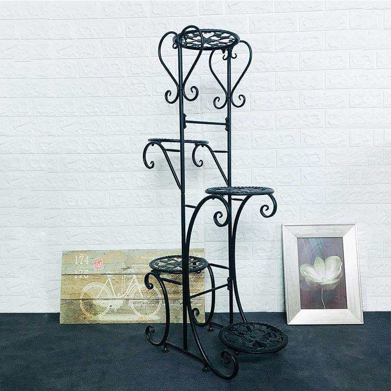 厂家简约创意造型圆盘五层绿萝花架植物架室内阳台绿植铁艺展示架