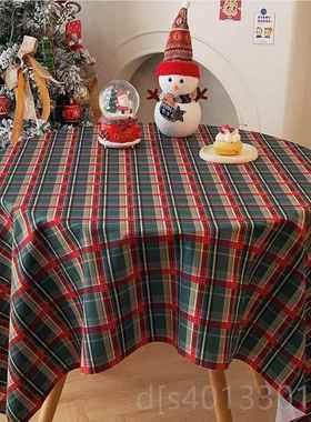 高档225新年蛇年春节桌布餐桌0圆桌布置氛围红色喜千庆几鸟格茶桌