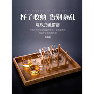 透明水杯主人杯单杯女带把品茗 茶杯家用喝茶玻璃小功夫茶具套装