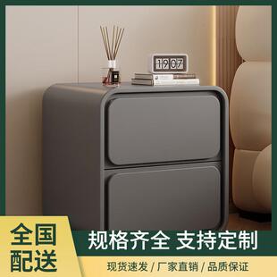 奶风床头柜简约代小型卧室实60-300木床边现柜子224新款油感收纳