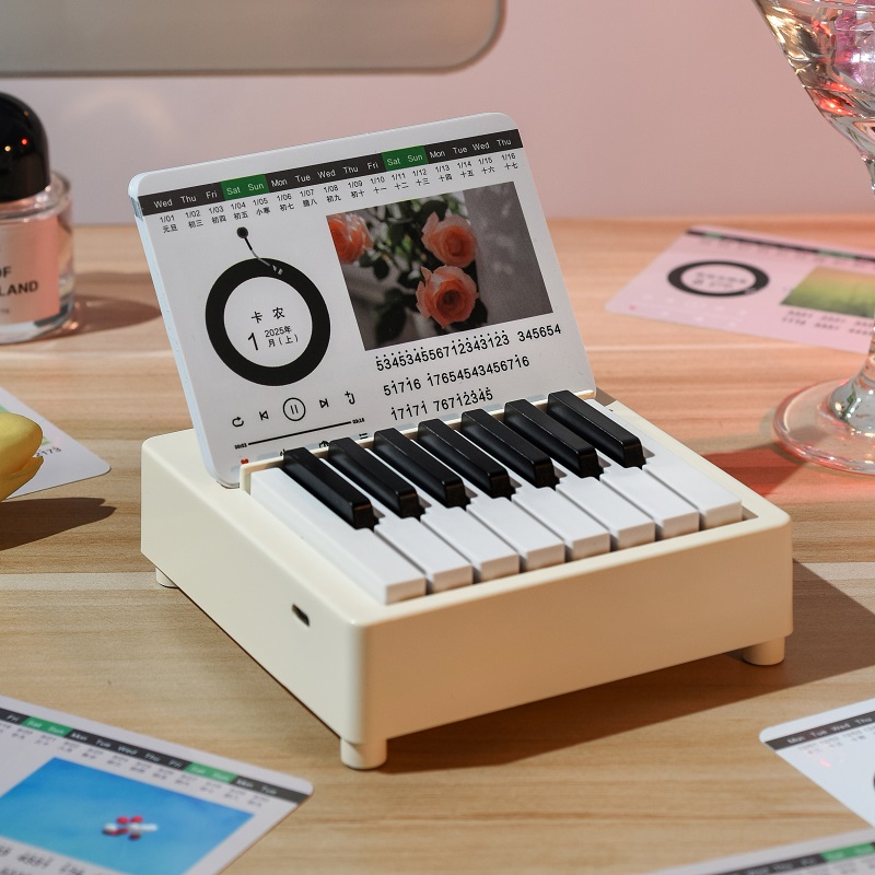 2025年小钢琴日历世界名曲贝多芬肖邦高级感迷你钢琴桌面摆件创意