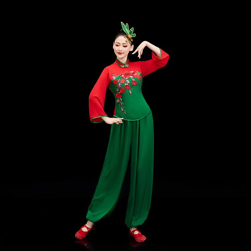 新款秧歌服演出服女2024新款广场舞服装腰鼓舞服新式东北灯笼裤舞