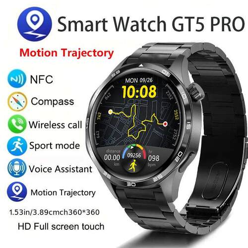 GT5 PRO智能手表男士手表5 PRO AMOLED高清屏幕蓝色