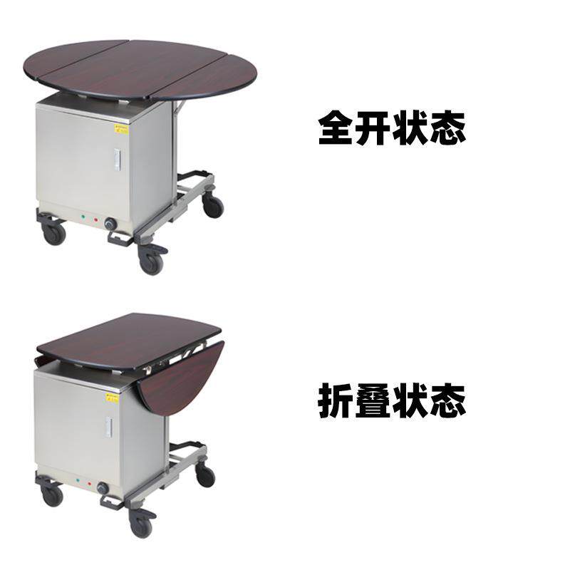 酒店商用餐厅送餐车不锈钢折叠送餐手推车移动送餐车豪华保温箱