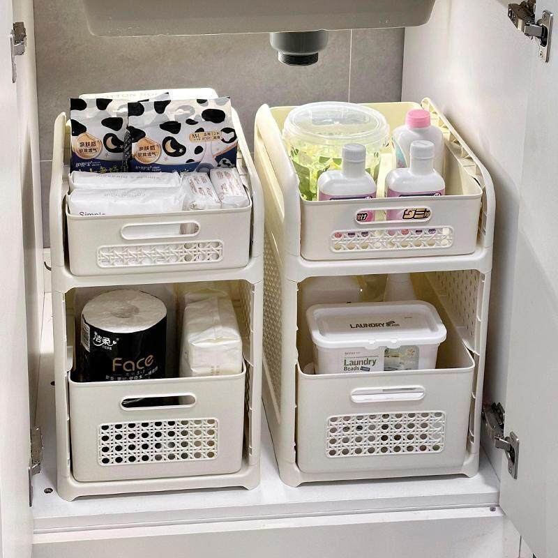 厨房下水槽置物架抽屉式果蔬菜多功能收纳层架子家用多层分格整理