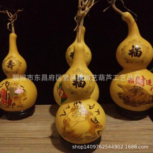 厂家直销天然烙画大葫芦 雕刻葫芦工艺品摆件 家居装饰品地摊热卖