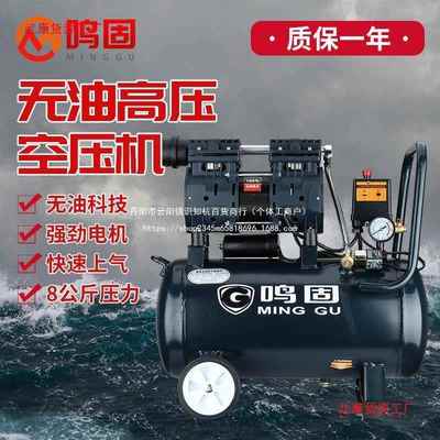 无油静音空压机20v型气气泵工业级高压空2气FJI压缩机木小工打泵8