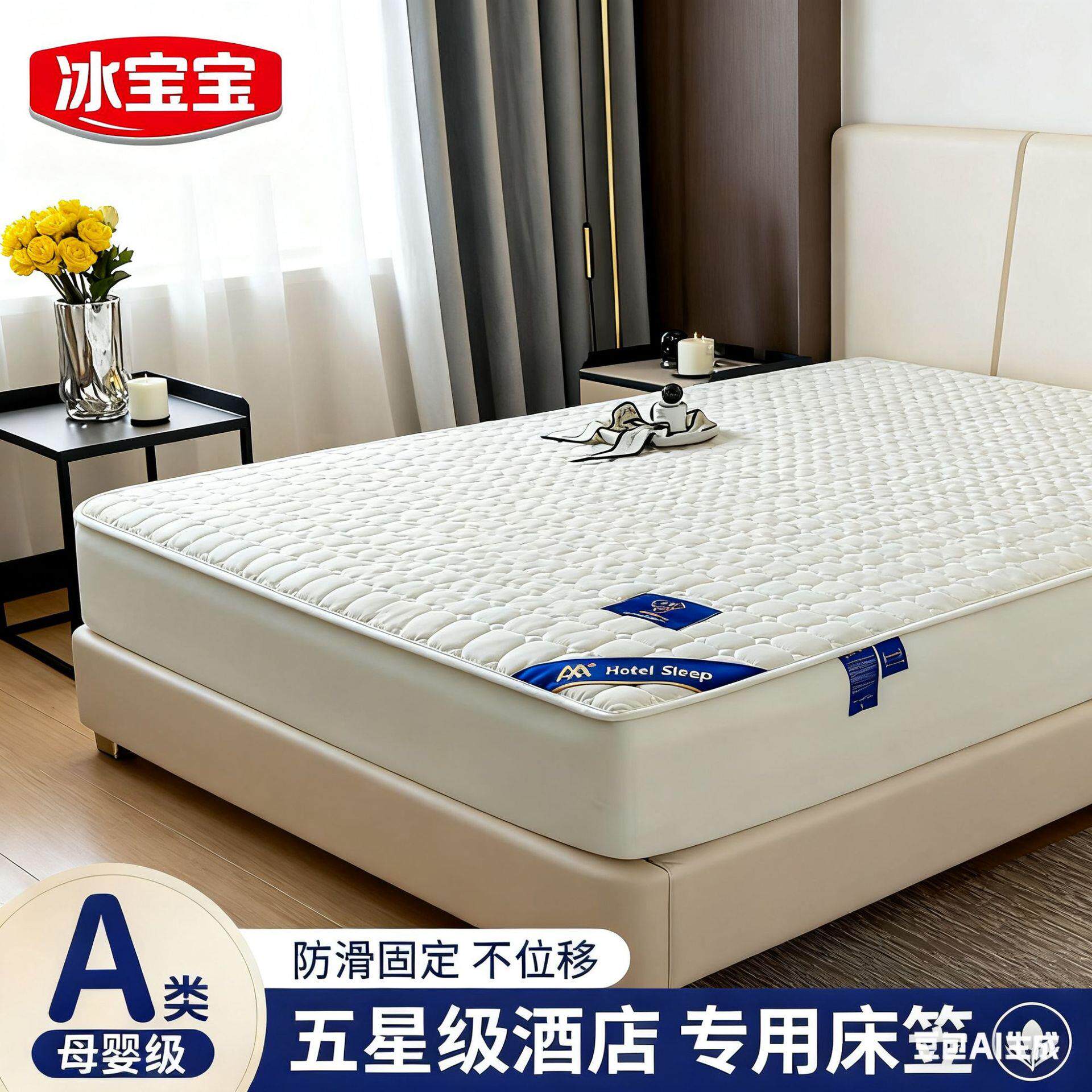 A类酒店专用床笠夹棉加厚床笠保护罩纯棉床罩宾馆民宿床套2025新~