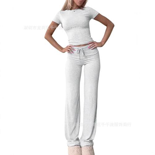 Set of short sleeves, tops, pants, home clothes,