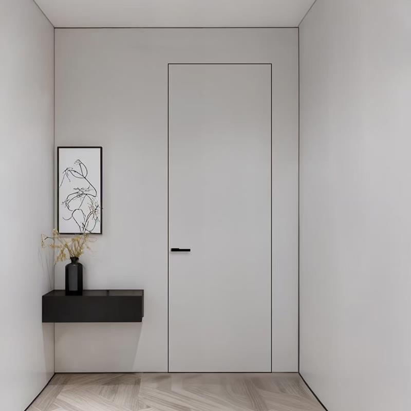 涂料隐形门暗门无框隐框门窄边极简铝木门平开实木室内门静音房门
