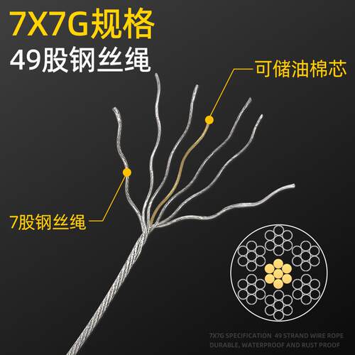 升降晾衣架304不锈钢钢丝绳阳台手摇晒衣架更换配件线绳子凉衣杆